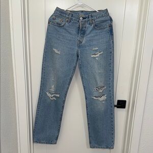 Levi's 501 Denim Jeans Original in Light Wash women W24/L30